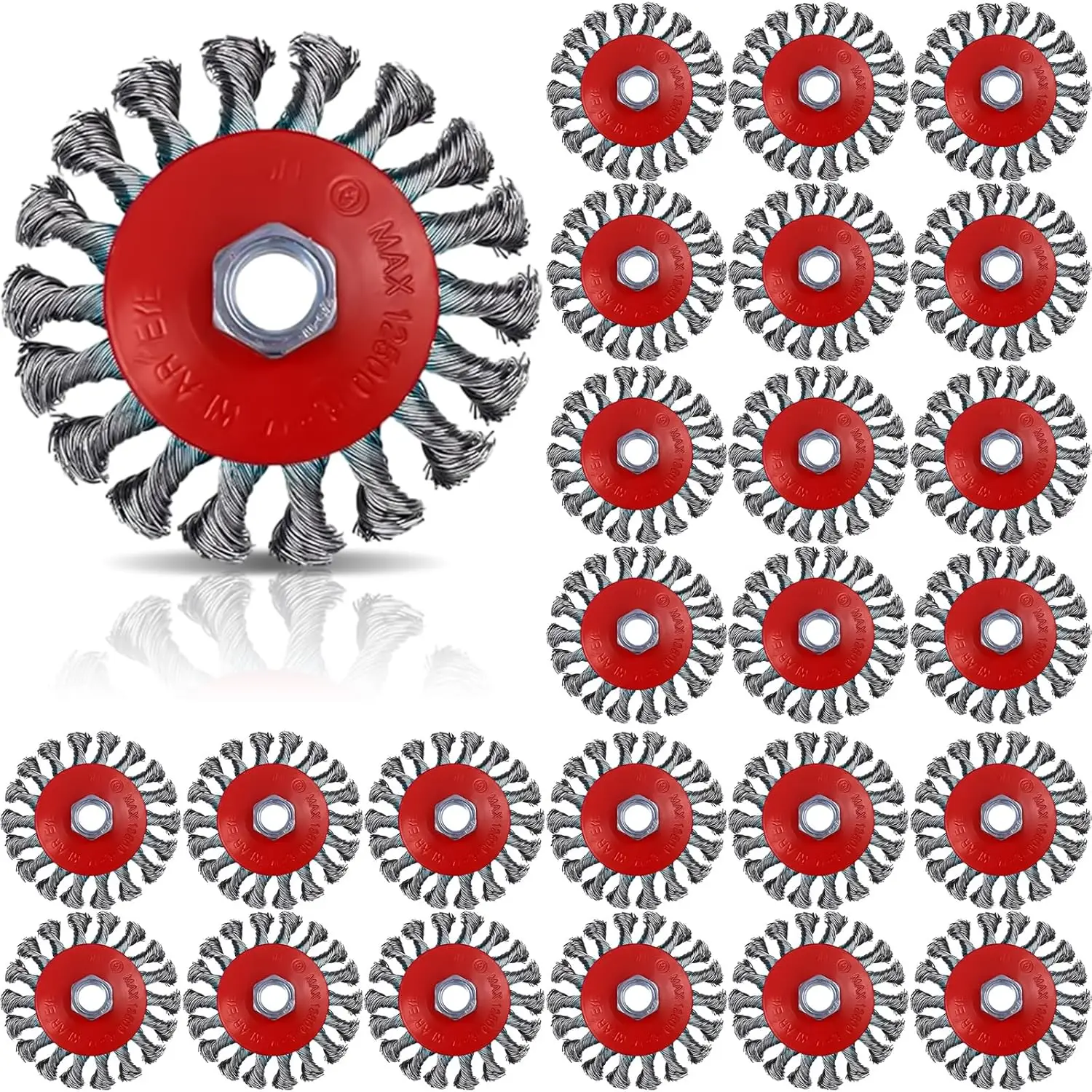 100mm Twisted Steel Wire Wheel Brush for Angle Grinder - Strong Paint Removal Rotary Twist-Knot Deburring Tool for Metal