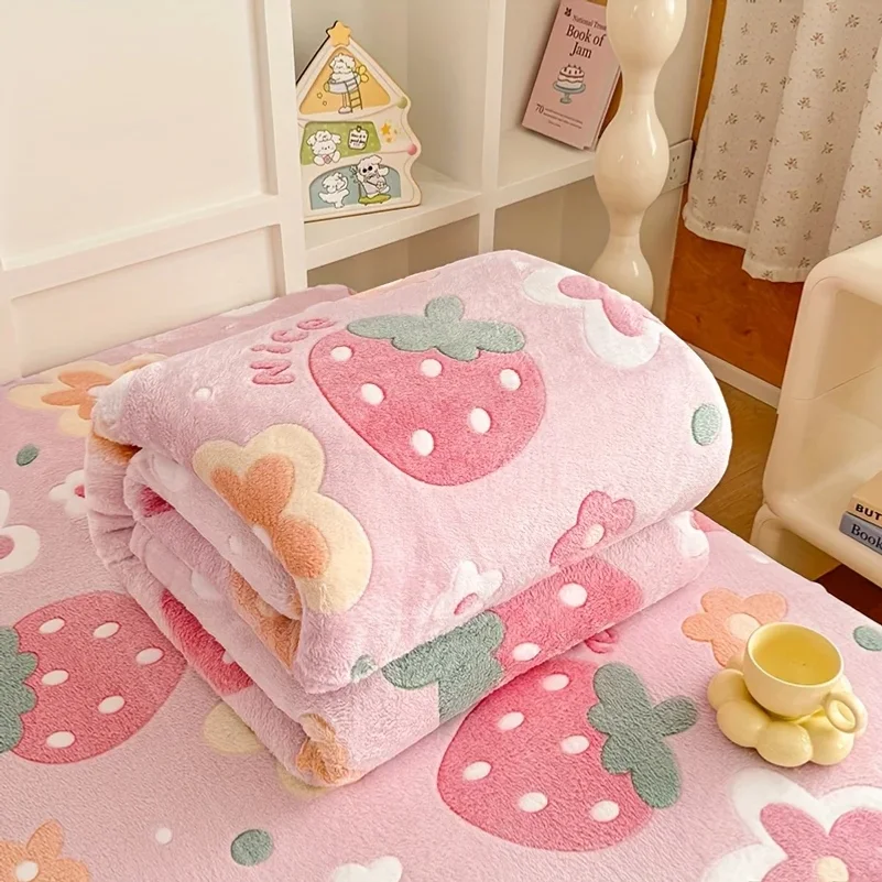 floral print soft flannel blanket – suitable for use on beds, sofas,suitable for all seasons.