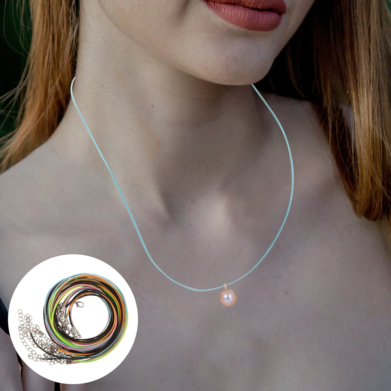 

10pcs 60Cm 1.5Mm Wax Necklace Imitation String Lobster Clasp Extender Chain For Jewelry Making Diy Pendant Craft