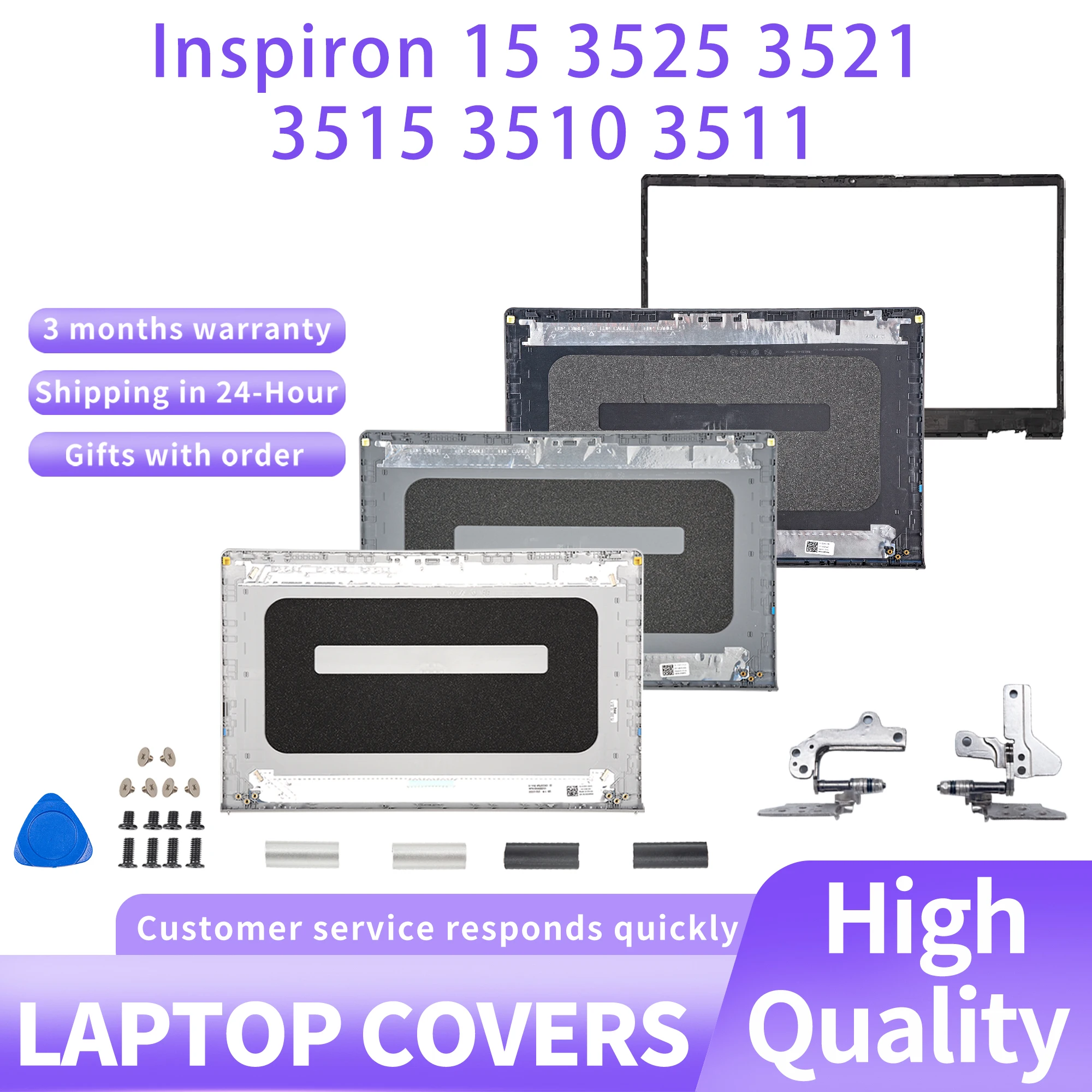 

NEW For Inspiron 15 3510 3511 3515 3520 3521 3525 Laptop LCD Back Cover/Front Bezel/Hinges/Palmrest/Bottom Housing Case