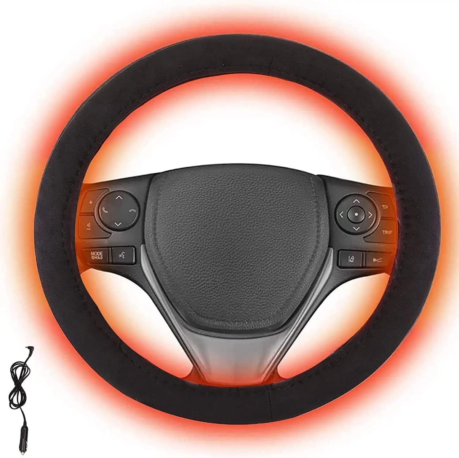 12V Rechargeable Car Heated Steering Wheel Cover Warming Winter Hand Steering Wheel Protector Winter Automotive Interior