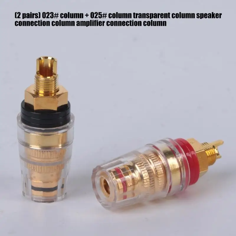 Speaker Connection Terminal Speaker Binding Post Set, 2Pair Clear Binding Posts with Metal Cores for Amplifier Terminal 896C view 5