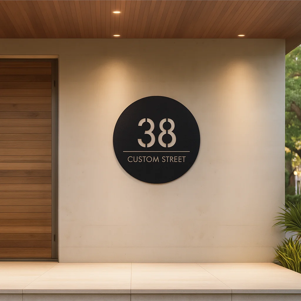 

Personalized House Address Plaque Custom Door Number Sign Street Name Weatherproof Acrylic House Number Sign Modern Outdoor Wall