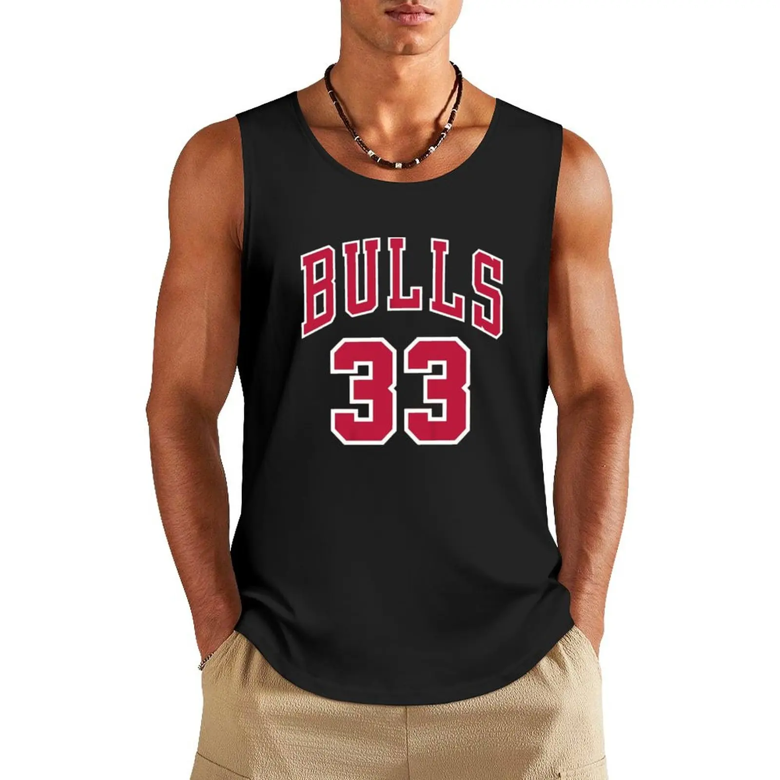 Camiseta sin mangas de anime para hombre, ropa de gimnasio, pippen 33