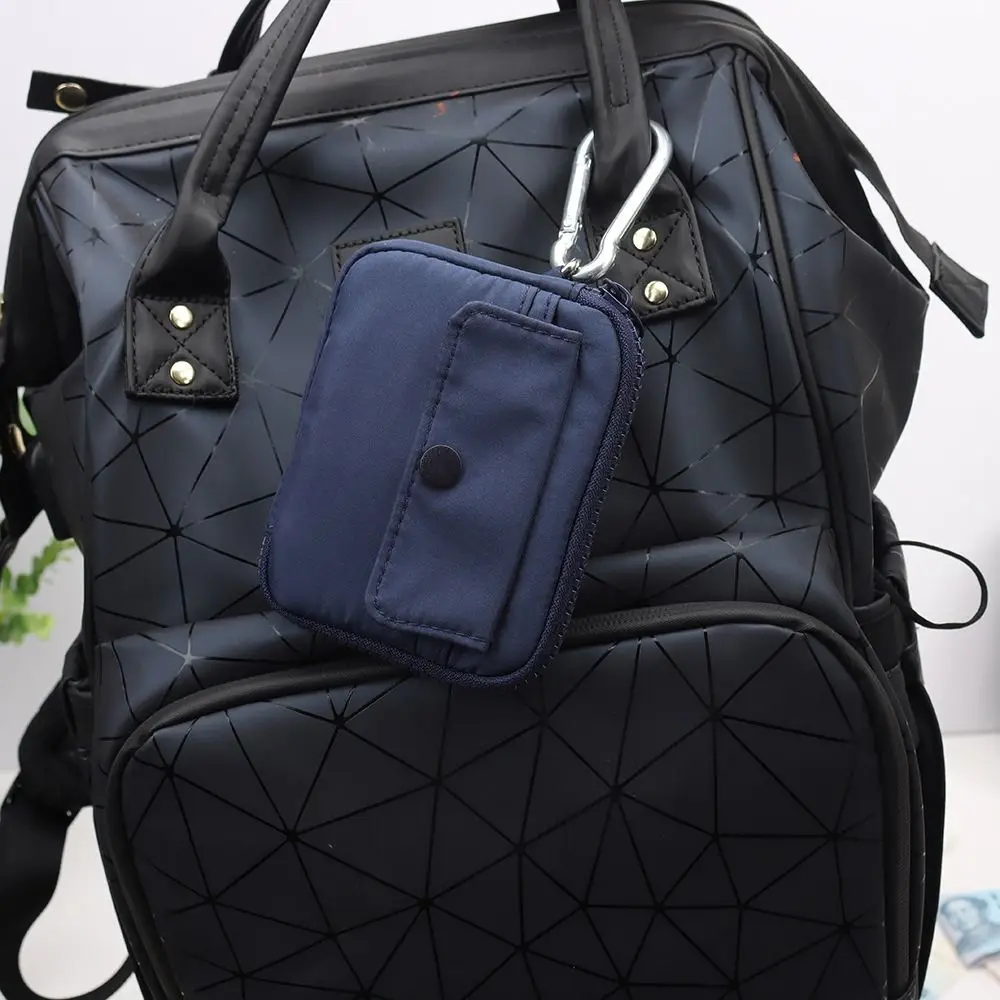 محفظة قصيرة متعددة الوظائف من النايلون للعملات المعدنية، حامل بطاقة بسحاب، حقيبة سماعة أذن مربعة خفيفة الوزن، حقيبة تخزين صغيرة يوميًا #4