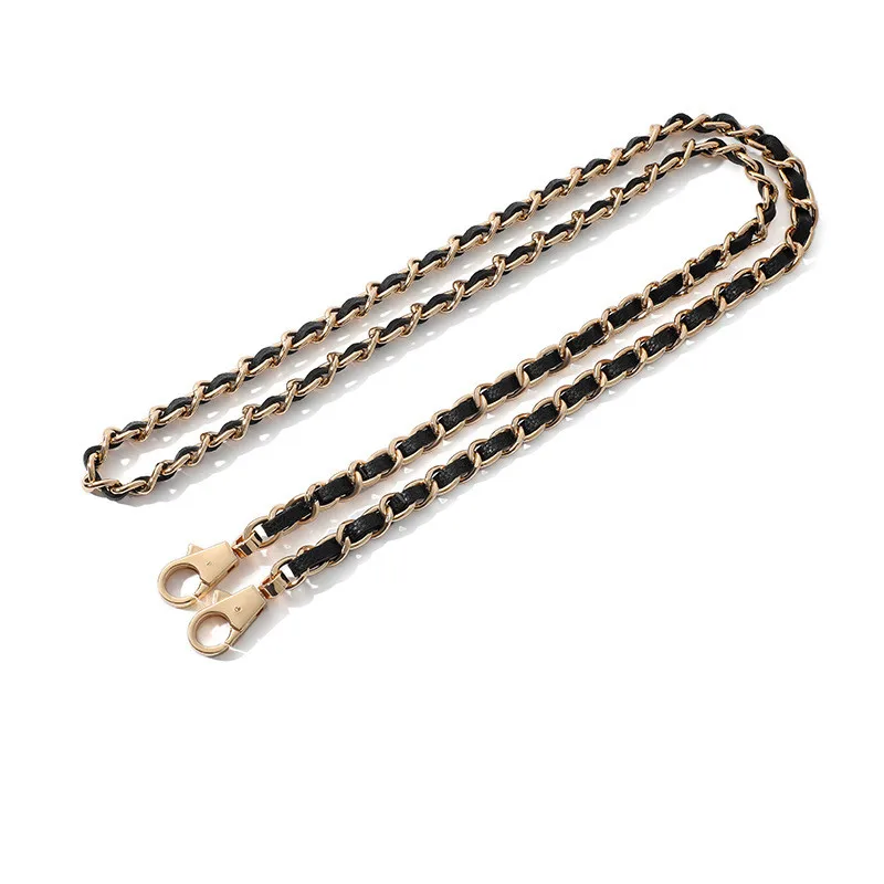 Correa de hombro de cadena dorada de cuero negro de alta calidad para mujer, bolso de mano de diseñador Bella, bolso de mano, cinturón de transporte