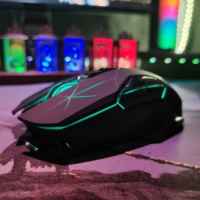 HXSJ 2025 New 2.4G Wireless Gaming Mouse, Ergonomic 7-Key Optical Mouse with Colorful Backlight, USB-C Charging, for laptop Mac