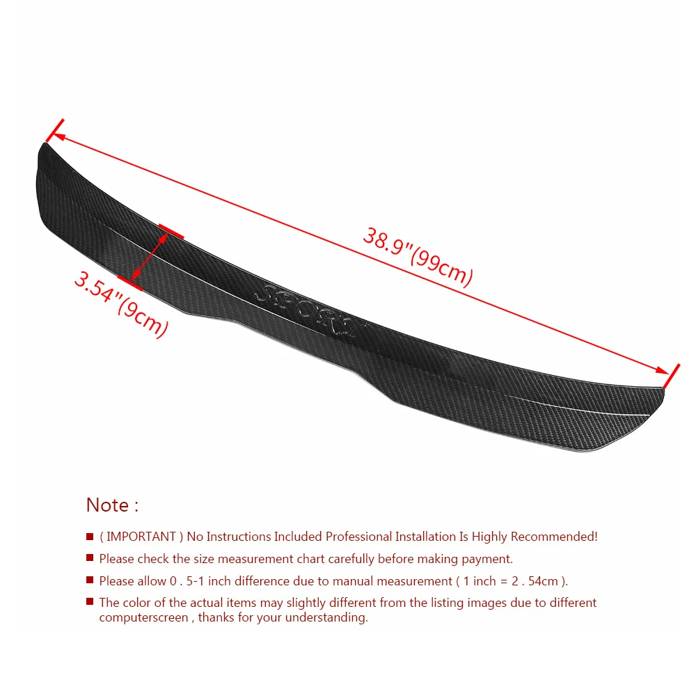 1pc Universal Rear Roof Lip Spoiler Wing ABS Decoration Strips Matte Black&Glossy Black Fit Hatchback Car