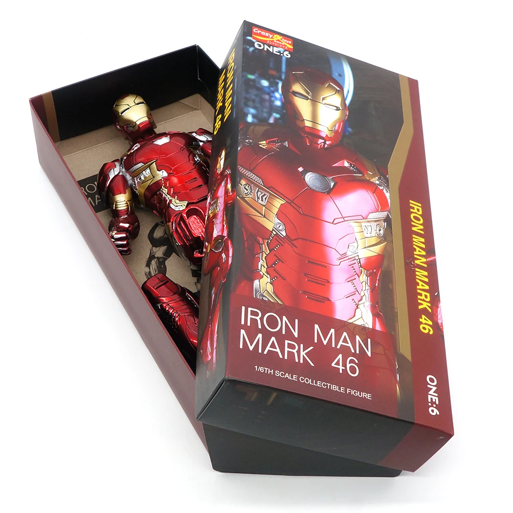 Crazy Toys Marvel Avengers IronMan Tony Stark Mark XLV MK45 1:6 Limit Battle Paint PVC Collectible Trendy Toys Desktop Ornament