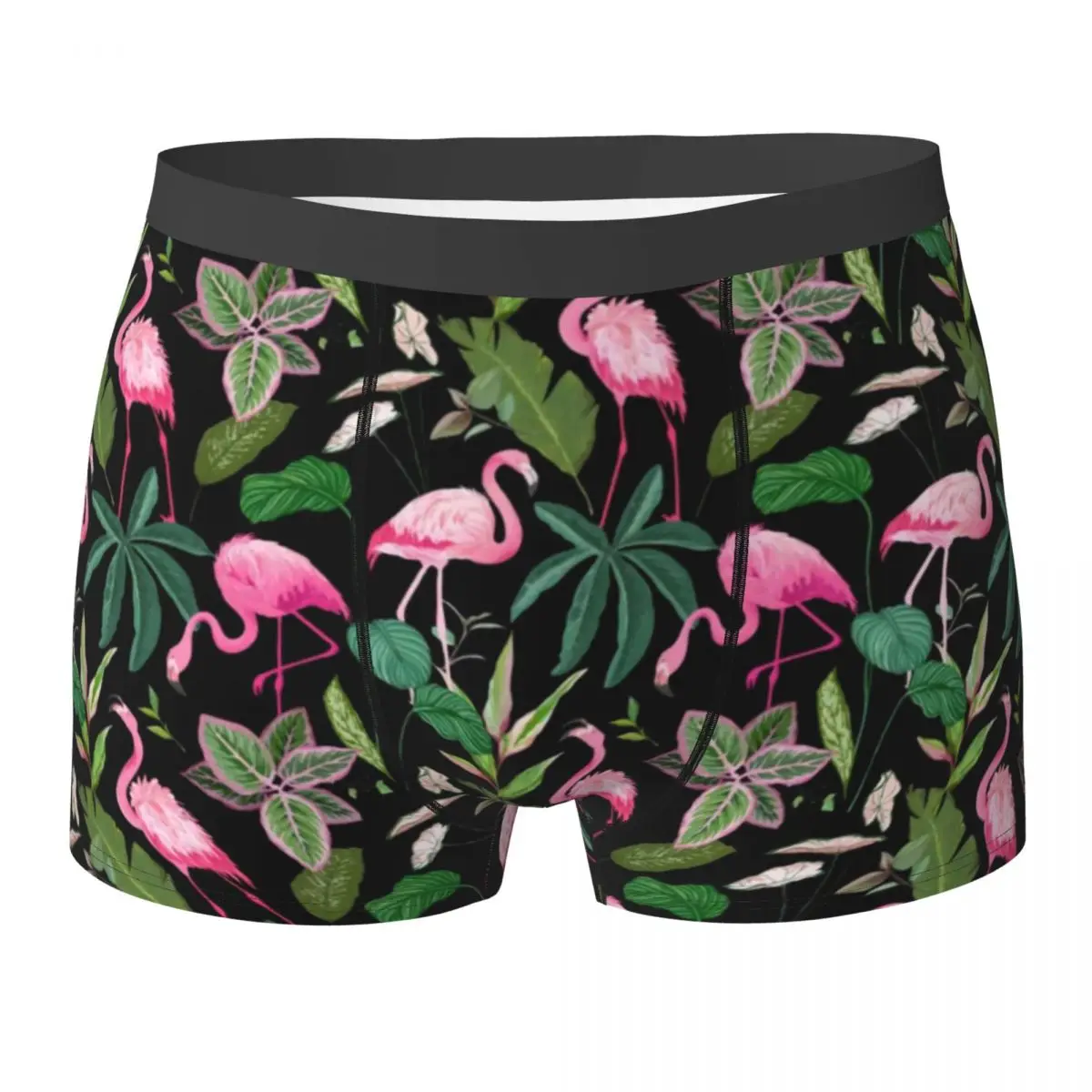 

Pink Flamingo Underwear Tropical Botanical Men's Shorts Briefs Breathable Boxer Shorts Trenky Design Plus Size Panties