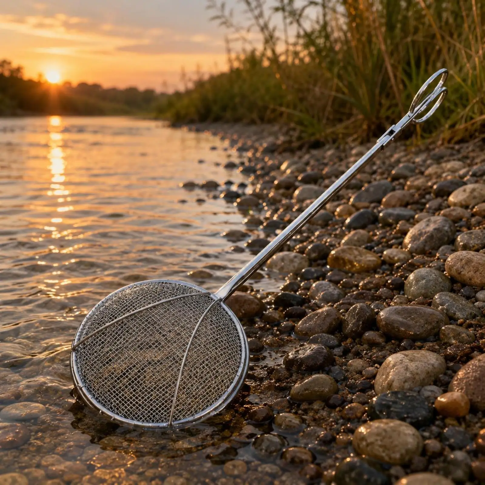 Prawn Net Stainless Steel Clamp Net Handheld Mesh Fishing Tool