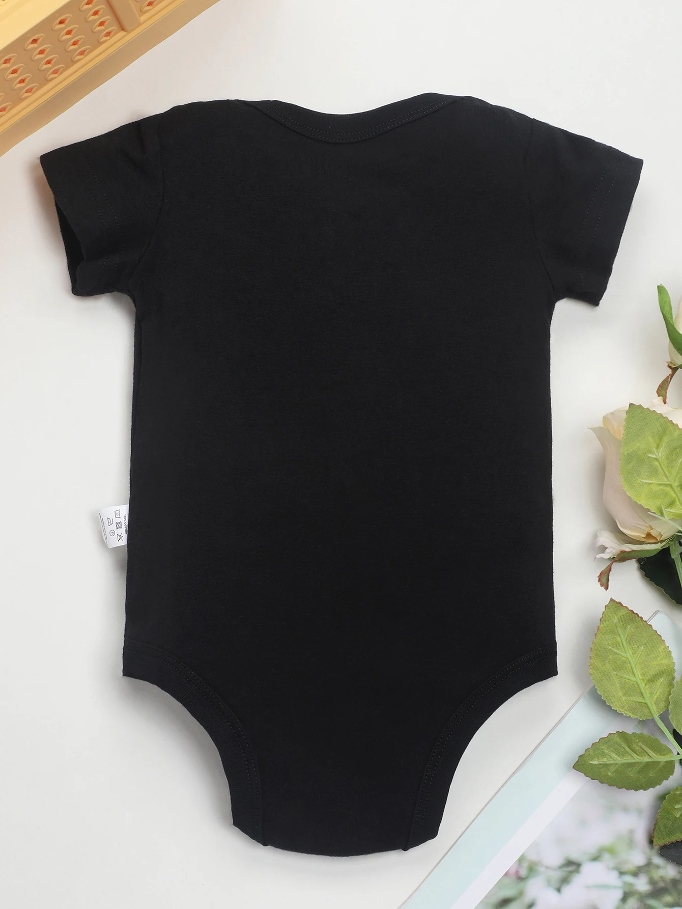 Hand Picked Newborn Cute Baby Girl Clothes Black Cotton Onesies Aesthetic Pattern Fashion Toddler Home Romper Pajamas Wholesale