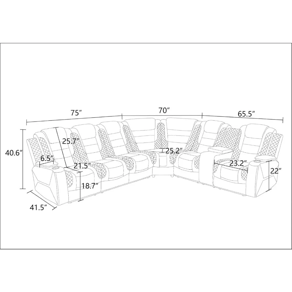 Power Recliner Living Room Set with LED for Living Room, Dormitory, Guest House, Playroom, Airbnb,Apartment  Recliner Chair