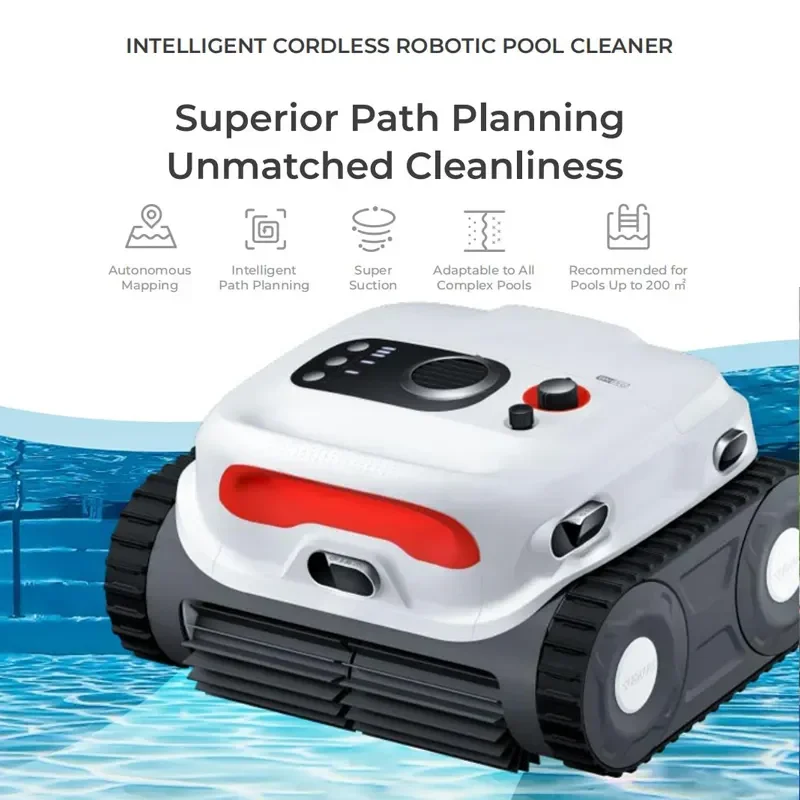 Cordless wall climbing charging Intelligent mapping automatic plan a route high-performance pool vacuum robotic cleaner robot