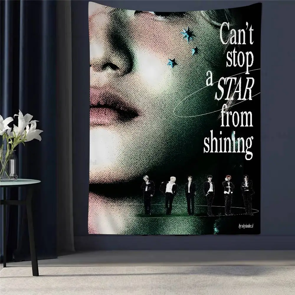

Custom P1Harmony KPOP DIY Wall Tapestry Hanging Tarot Hippie Wall Rugs Dorm INS Home Decor