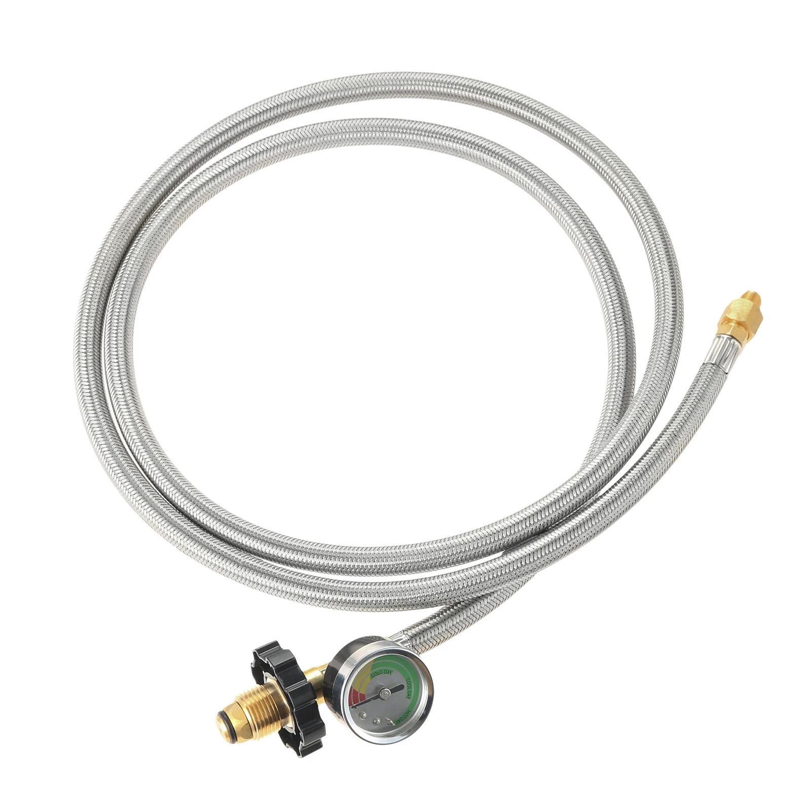 Nâng Cấp POL 6FT Áo Ngực 1/4 Inch NPT Ngược Nam Bùng Propane Xe Tăng Hình Heo Vòi Với Thước Đo Cho Tiêu Chuẩn 2 giai Đoạn Điều Chỉnh