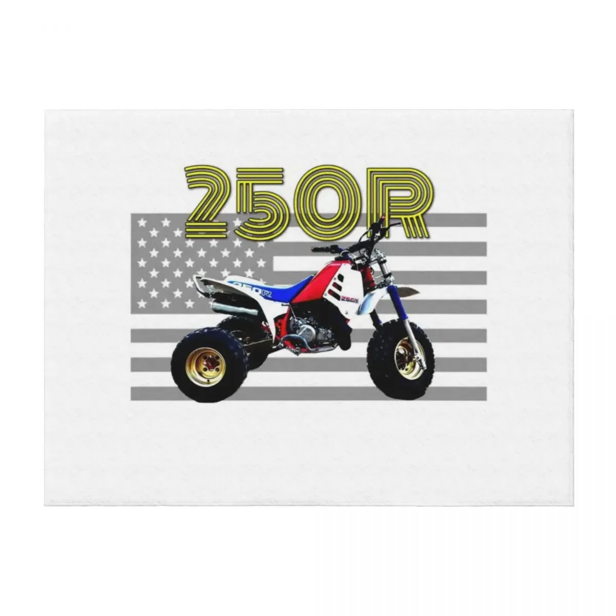 

250r ATV ATC Vintage Retro Three Wheeler American Flag Throw Blanket Quilt Plaid on the sofa Furry Comforter Blankets