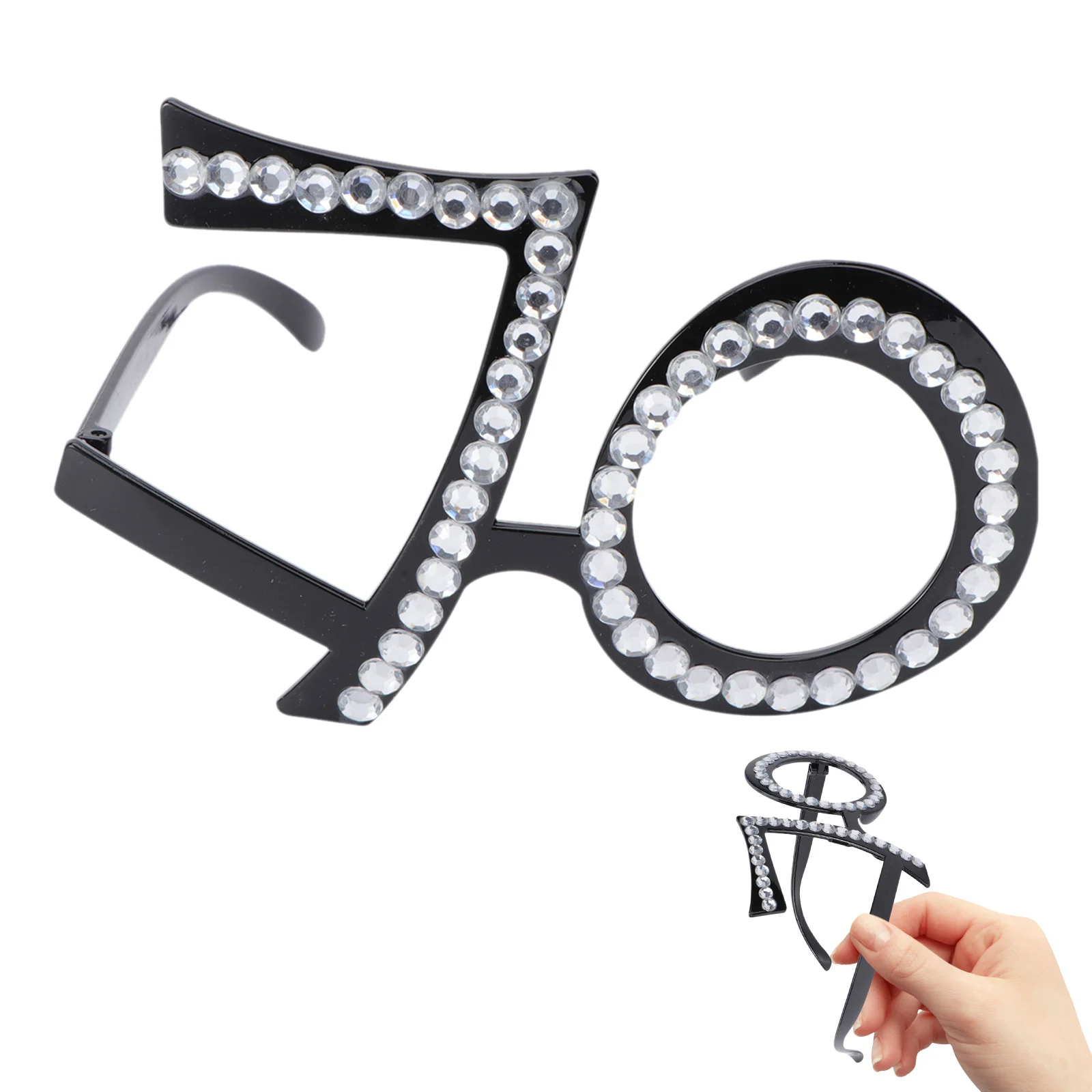 

1pc Party Glasses Prop Number Design Photo Booth Decor For Birthday Kids Carnival Happy New Year Celebration Plastic Glasses