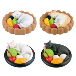 Original Capsule Toy Felissimo Cat Club Sweets Nyanko Cushion Figure cute kawaii black white tabby neko Fruit Tart Anmitsu