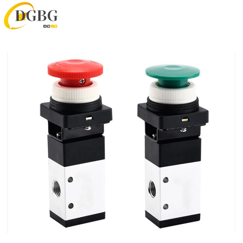 MV322 Roller type pneumatic manual valve Round button mechanical valve Two position five way three-way control valve MV322R