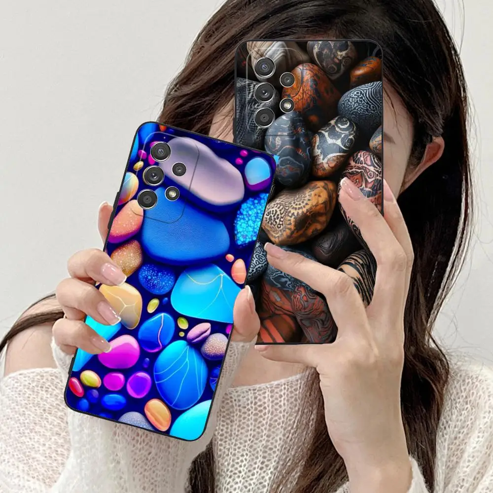 

Чехол для мобильного телефона с эстетическими камнями для Samsung Galaxy M55 54 42 35 34 33 32 23 22 15 14 13 12 F55 5G Цветной чехол Luxury Pretty