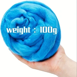 3.53oz Wool Roving Yarn, Fiber Roving Wool Top, Pure Wool, Chunky Yarn, Spinning Wool Roving for Needle Felting Wet DIY Hand