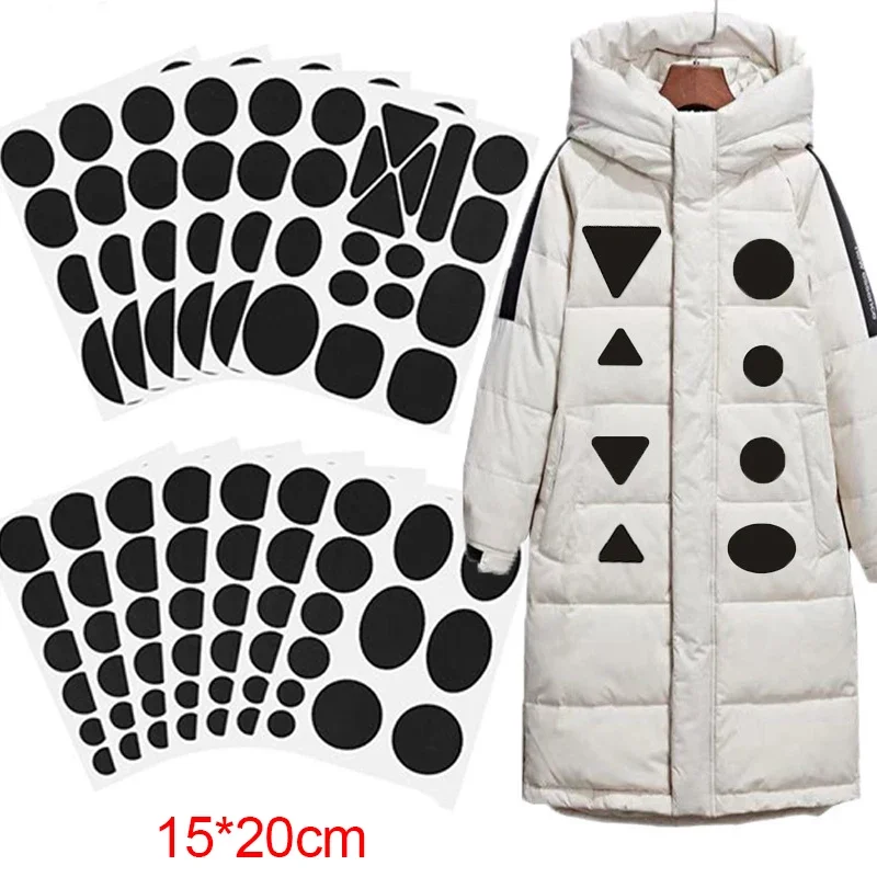 Self Adhesive Black Patches For Down Jackets Pants Clothes Repair Holes Washable Patch Raincoat Umbrel Stickers Applique Fabric