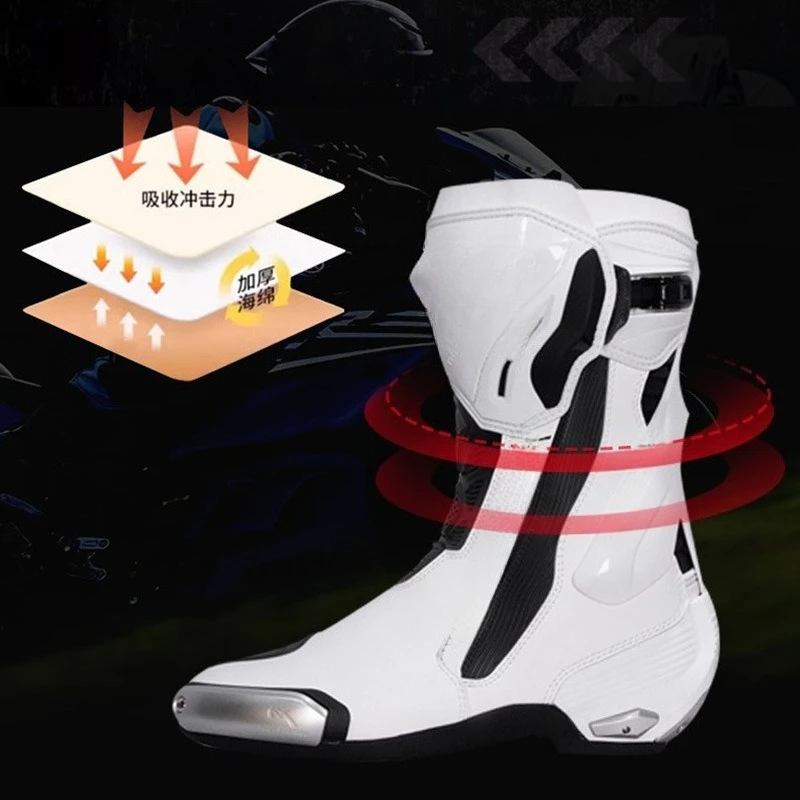 Motorcycle riding competitive track boots rally boots men's and women's motorcycle shoes breathable and anti-drop