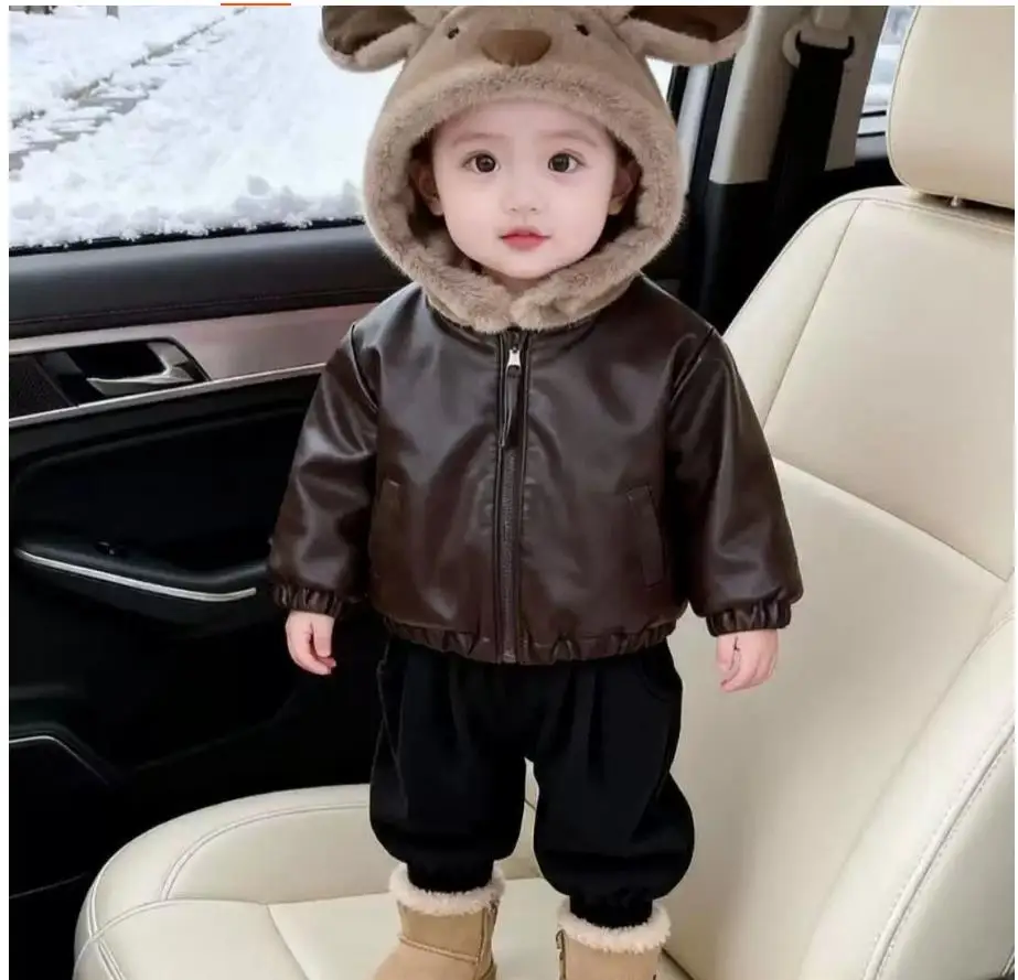 Children's fleece-lined baseball jacket