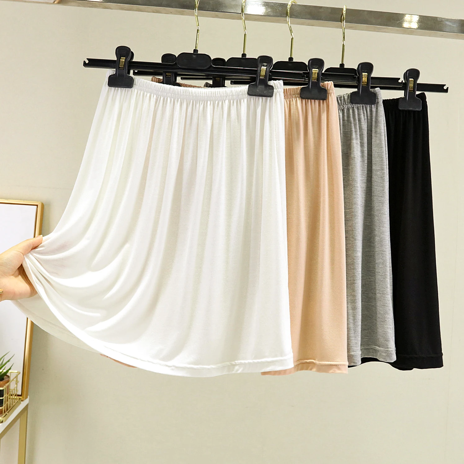 

Mod f Skirt Women Summer Anti-Light Inner Skirt Base Layer Skirt Prevent Exposure Se Skirt Bla ort Skirt