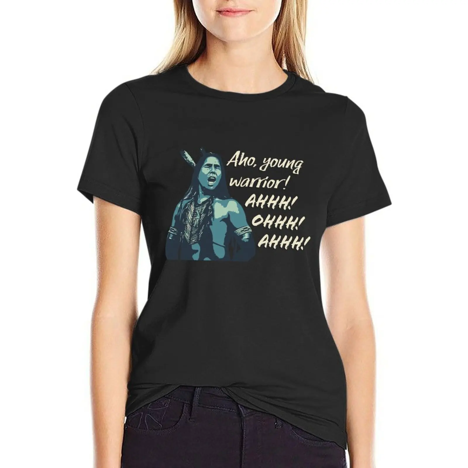 

Aho, Young Warrior T-Shirt vintage aesthetic clothes tees t-shirts for Women cotton