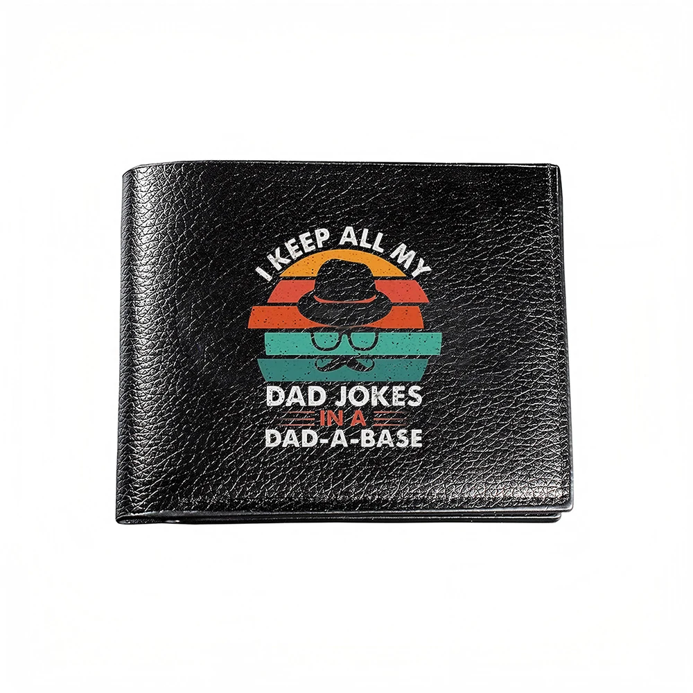 I Keep All My Dad Jokes In A Dad A Base Vintage Style Men's Wallet With Fun Graphic Design For Casual And Business Use