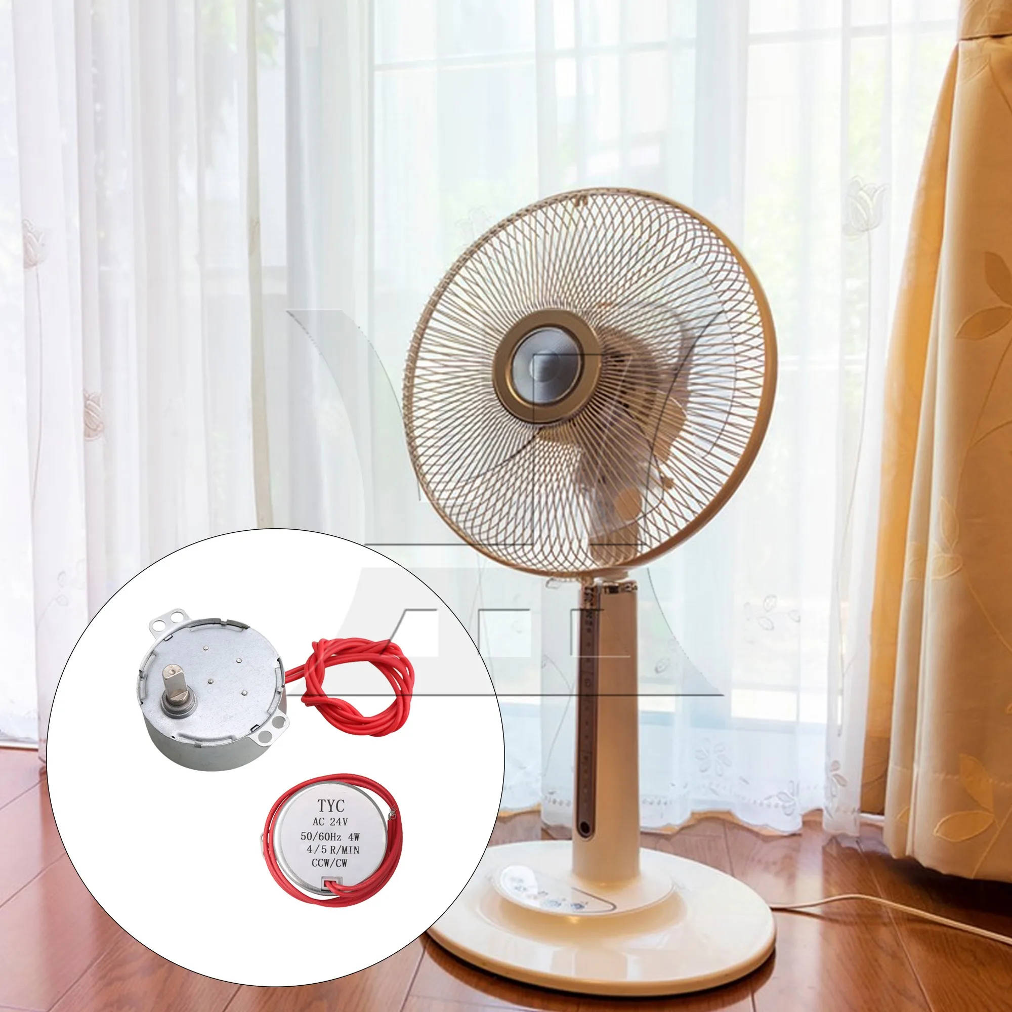 

CNBTR Flat Shaft Fan Metal Gear Synchronous Motor AC24V 4-5rpm Speed Heater