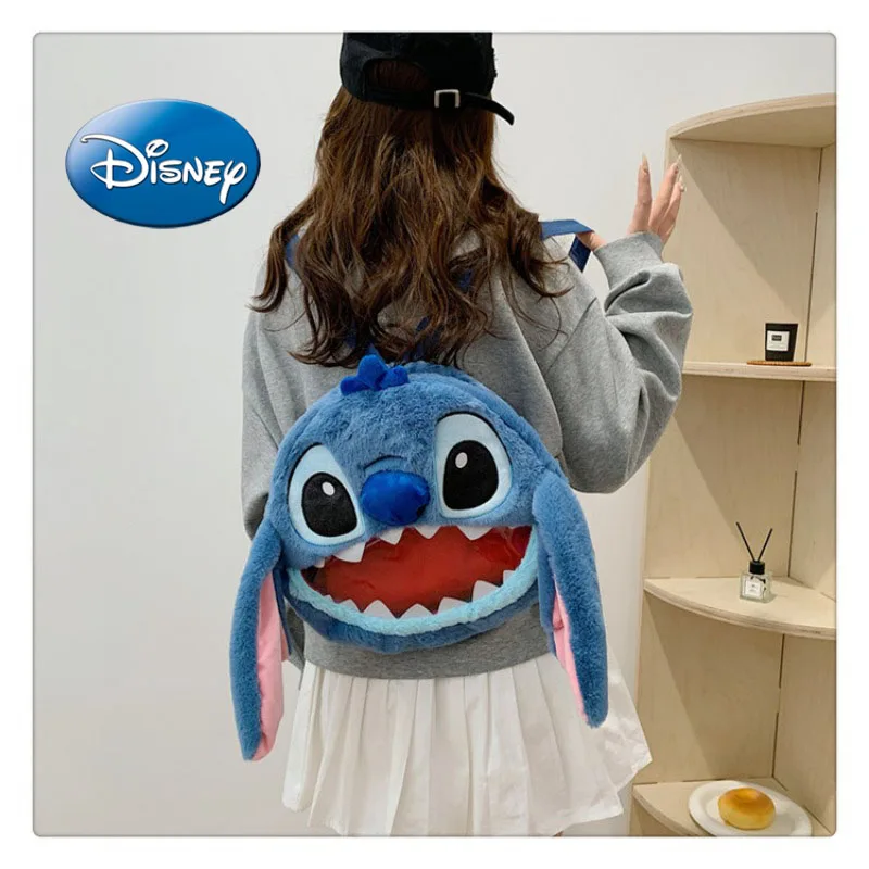 Disney\'s New Plush Stitch Fashionable and Cute Women\'s Handbag Versatile Daily Travel Handbag