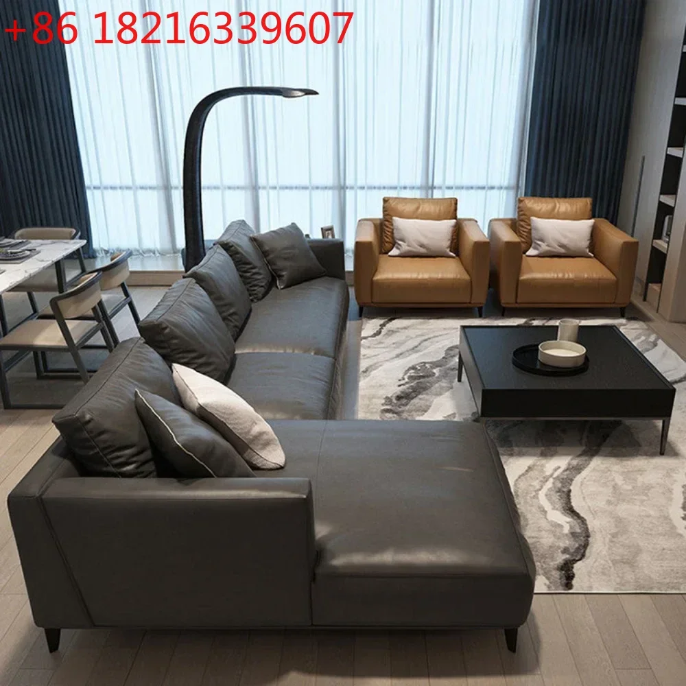 

Диван из натуральной кожи и чайный столик, шкаф для телевизора, обеденный стол и стул, современный светлый роскошный диван для гостиной, комбинация