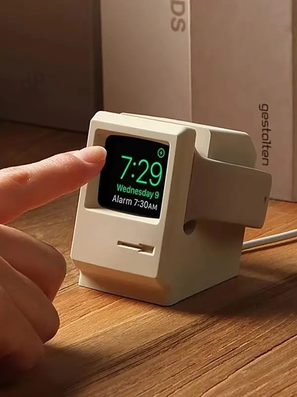 Support compatible pour Apple Watch - Base de charge sans fil en silicone pour Apple Watch 4/5/6/SE 