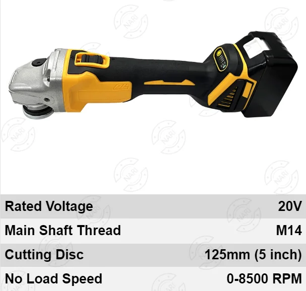 Cordless 5 in 1 Yellow Powerful Tool Set Power Wrench Impact Drill Angle Grinder Hammer Circular Saw Brushless Power Tool Set