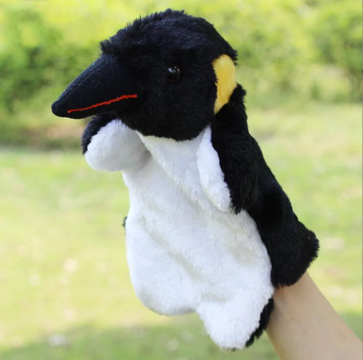 penguin puppet Toy Cartoon Cute Plush Parrot Duck Puppet Toy Hand Doll Storytelling Education Toy Gifts