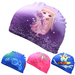 Children Digital Printing High-grade Fabric Swimming Cap Baby Boys Girls Cartoon Swim Cap Kids Cloth Swim Hat Kids Accessories