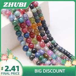 Mixed Color Natural Crack Stone Beads 8mm 10mm 12mm Glass Round Crystals Beads For DIY Making Charms Earing Bacelets Accessories