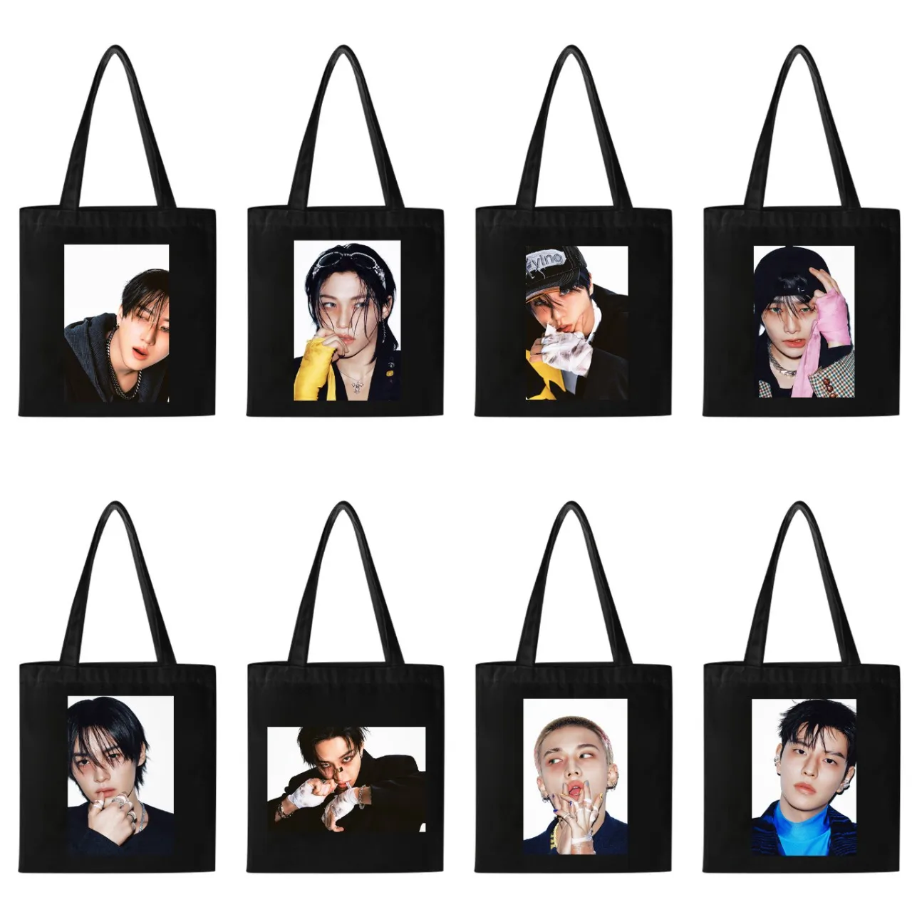 

Straykids 4th canvas bag KARM canvas bag SKZOO single person photo printed cotton bag