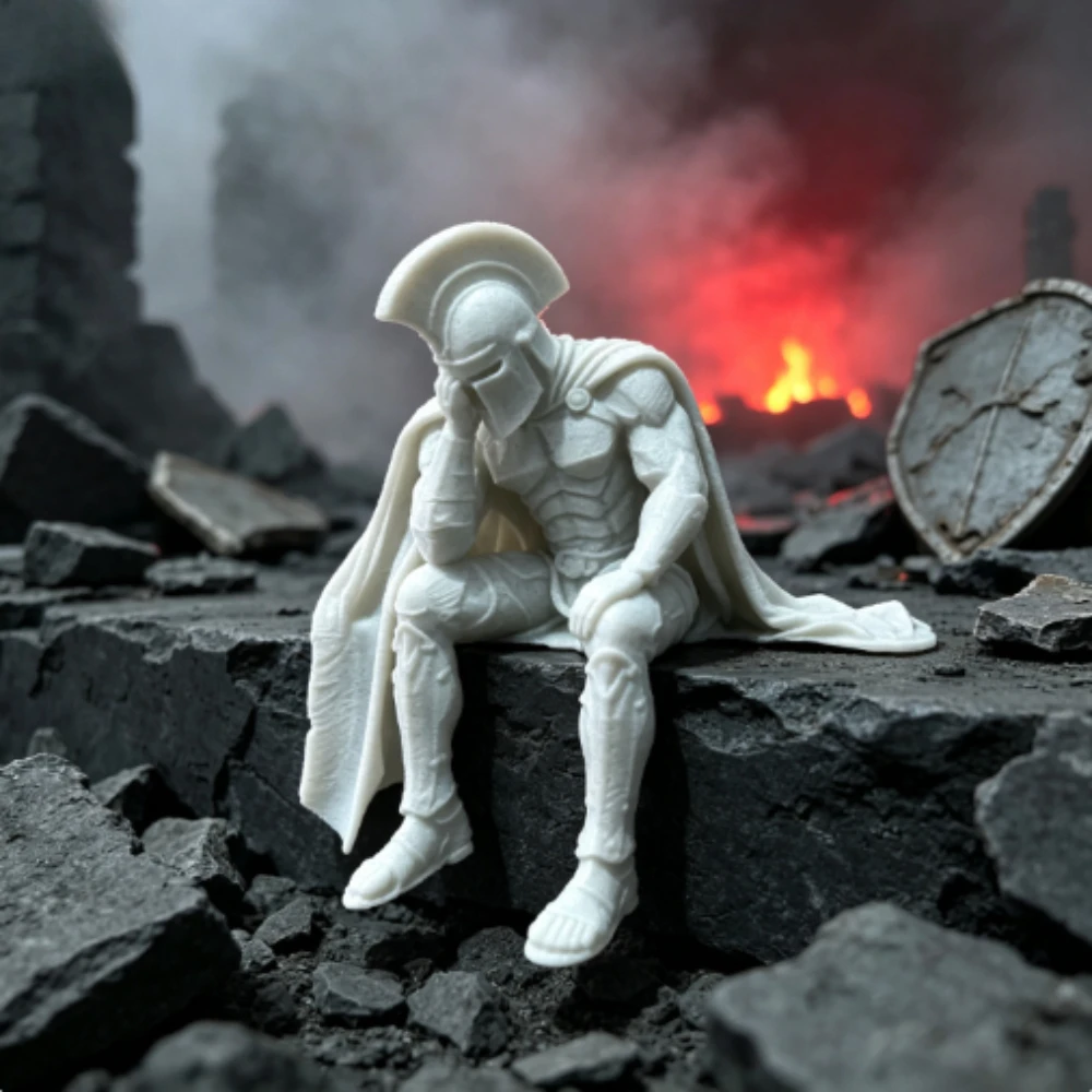 Figurine de guerrier spartiate dans le style de la Grèce antique, statue de soldat portant un casque, imprimée en 3D, ornements de bureau décoratifs.