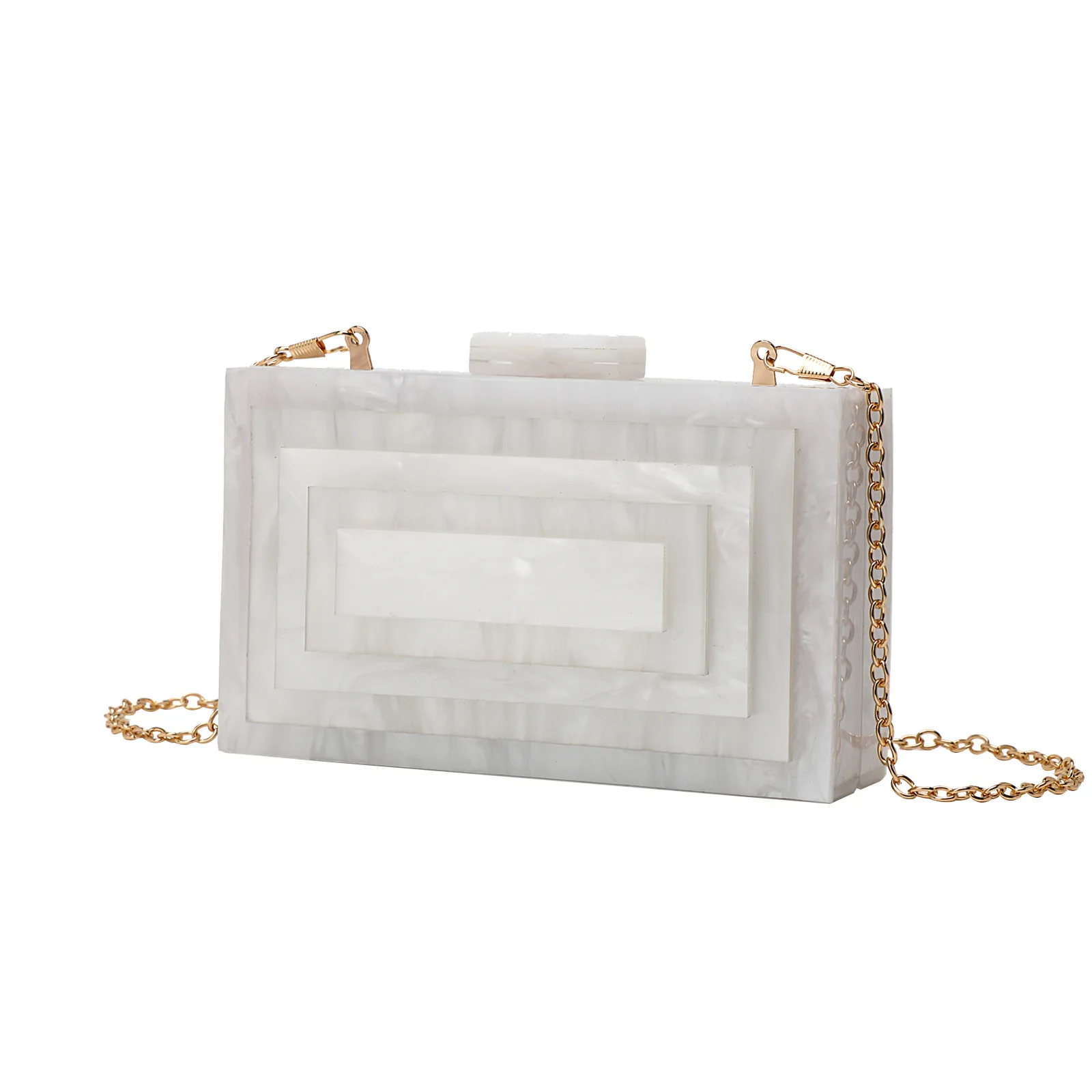 حقيبة عشاء أكريليك، حقيبة يد عصرية ذات جو سلسلة كتف، حقيبة ساعي البريد، ملابس الحفلات والولائم المسائية