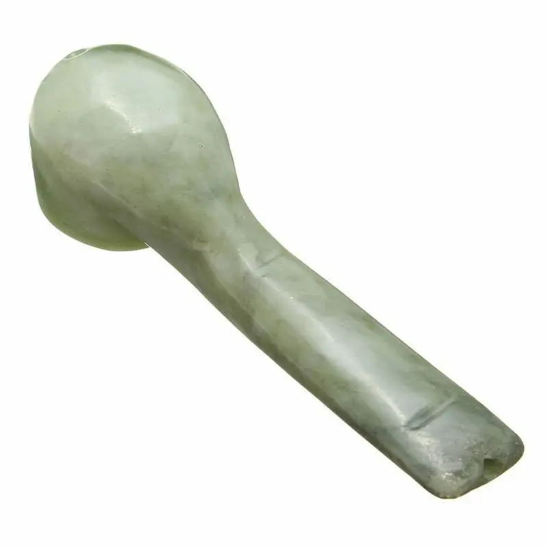Natural Green Jade Stone Straight Pipe Tobacco Cigarette Pipes Holder