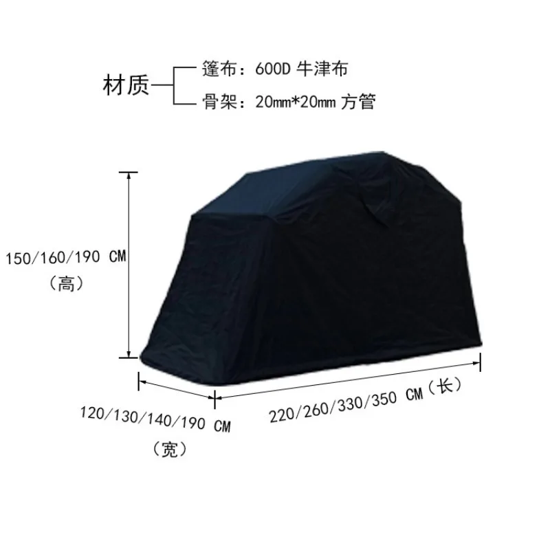 Semi-automatic stainless steel tube motorcycle canopy folding carport windproof, dustproof and rainproof carport