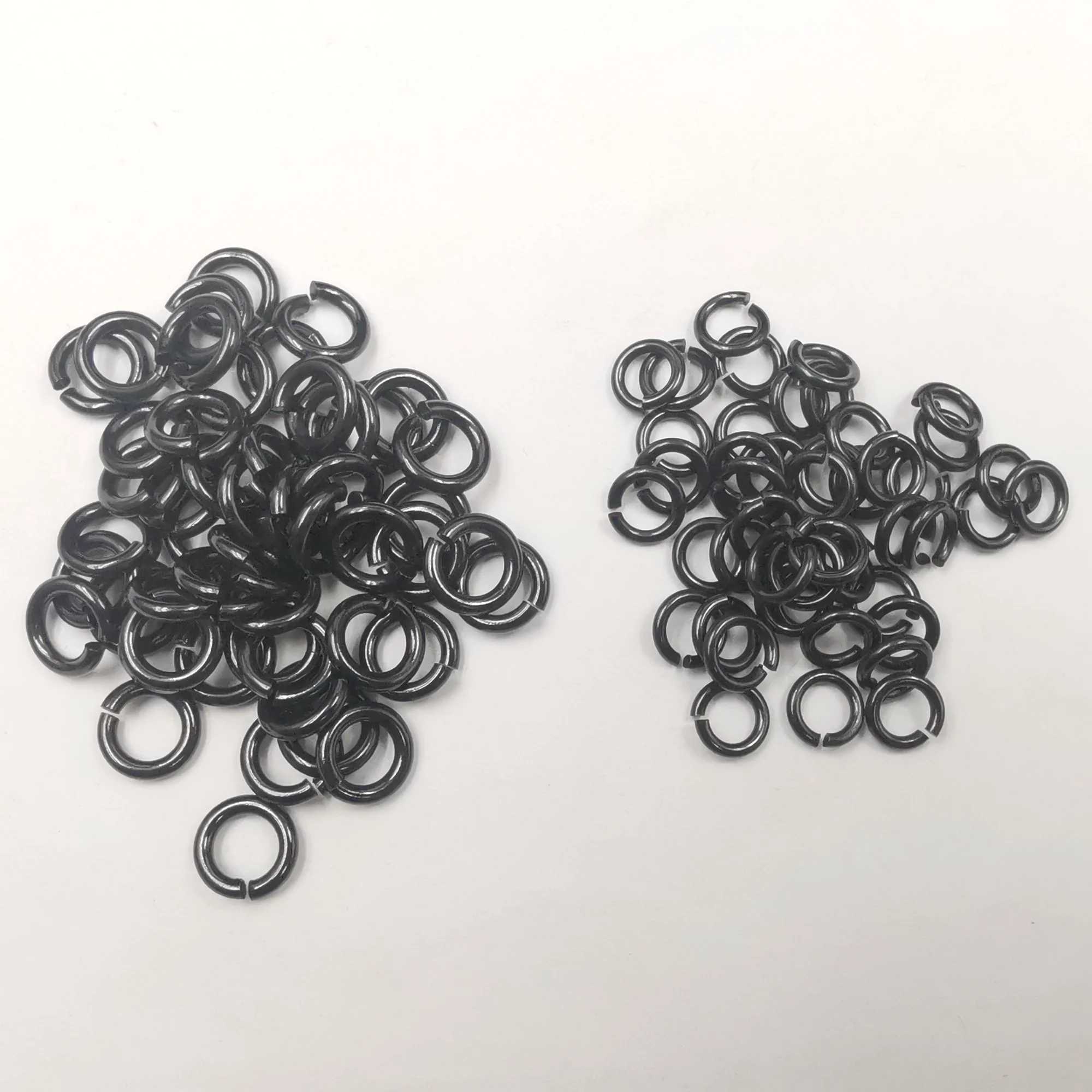 Lot 100pcs Black Cutting Circle Jump Ring Open Split Rings Strong Jewelry Finding Fit Chains Stainless Steel Accessories Big