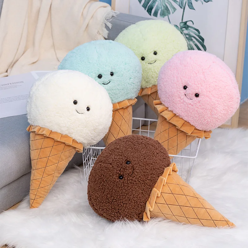 46x28cm helado Plushie postre comida muñeca lindo juguete para muñeco de peluche almohada colorida para niños decoración de regalo de cumpleaños