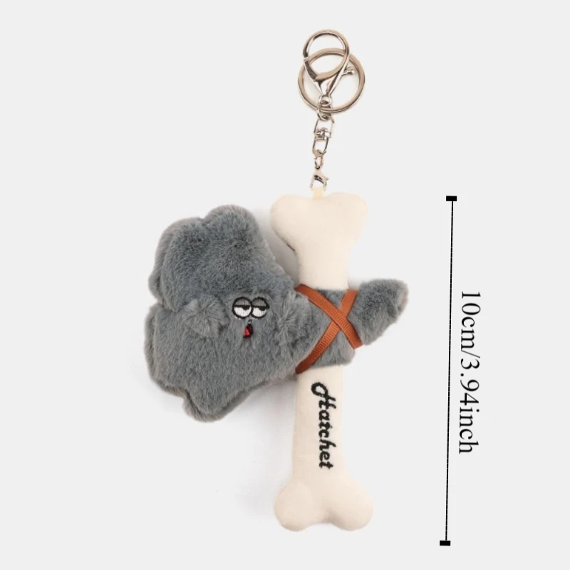 PP Cotton Hammer Plush Keychain Fluffy Collection Cartoon Hammer Plush Pendant Comfortable Soft Stuffed Toy Key Chain Home Decor