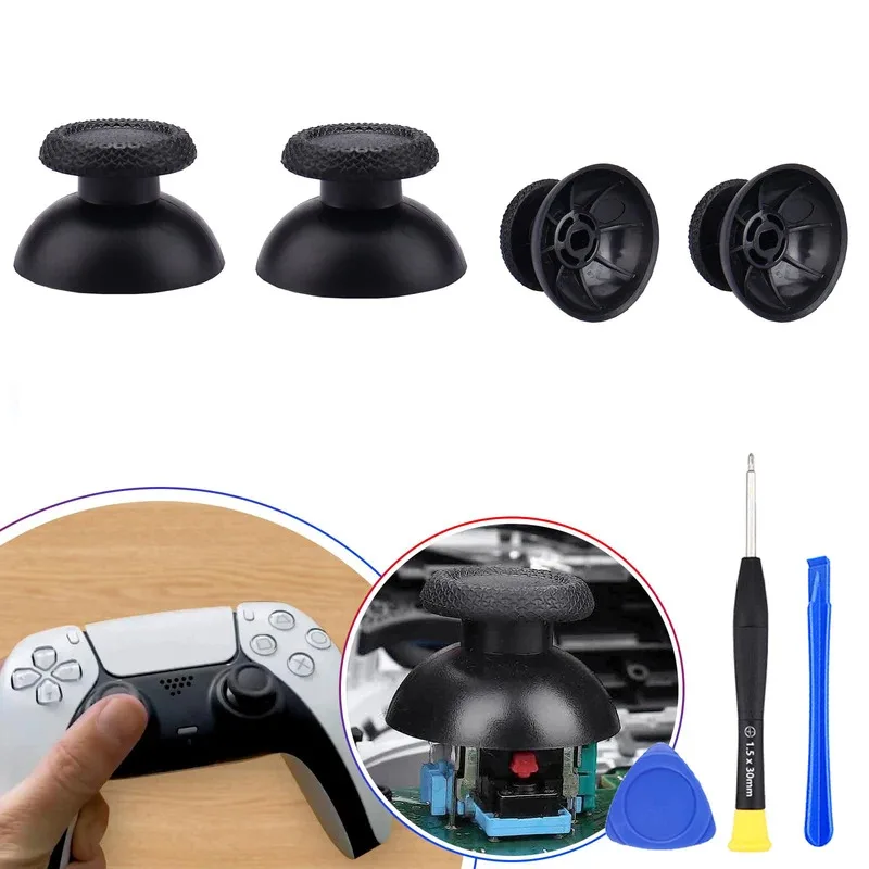 استبدال Thumbsticks لوحدة تحكم PS5 Dualsense التناظرية Thumb Sticks قبضة أجزاء مفك البراغي طقم تصليح ملحق #4