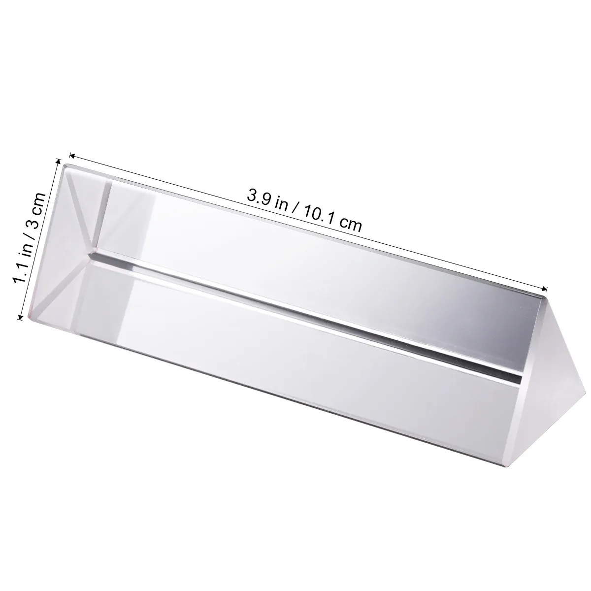 Crystal Triangular Prism Optical Glass 100x30x30mm for Physics Teaching Spectrum Light Dispersion Rainbow Prism